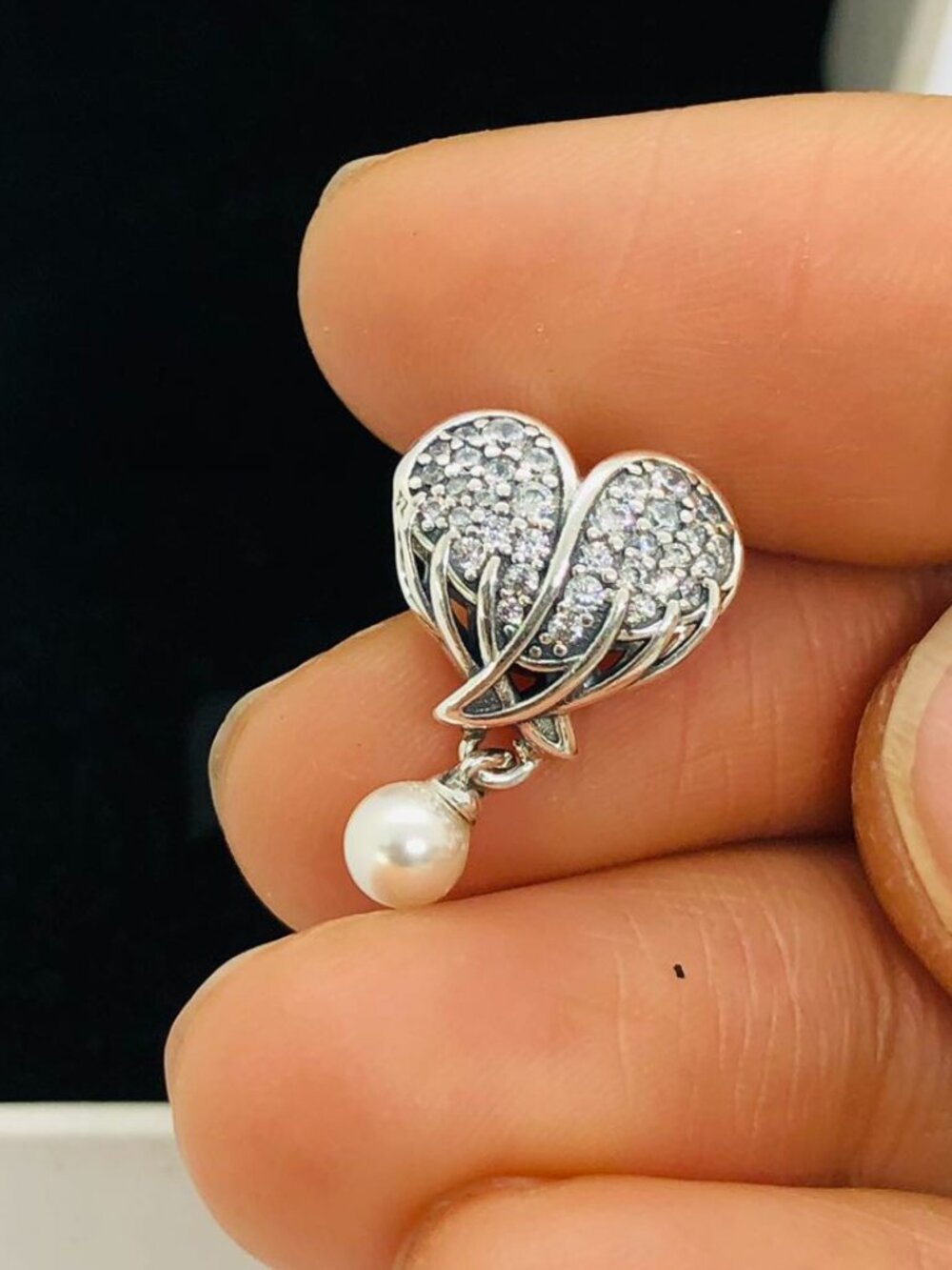 ✨🔥Pandora Sparkling Angel Wings & Heart Charm